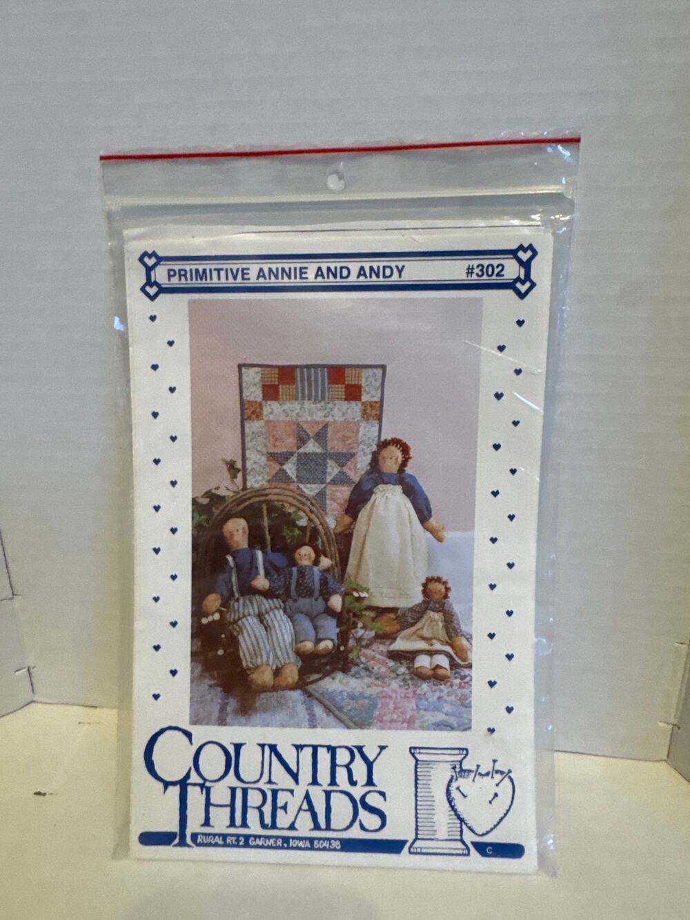 Vintage Country Threads Primitive Annie Andy #302 Doll/Quilt Sewing Pattern